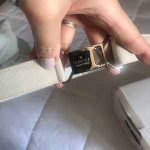 Gucci Leather and Canvas Adjustable Belt